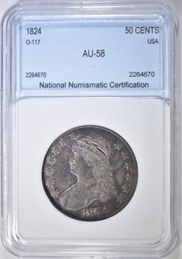 1824 BUST HALF DOLLAR  NNC AU BU