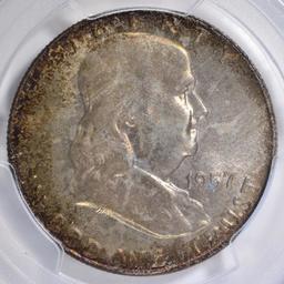 1957-D FRANKLIN HALF DOLLAR  PCGS MS-66 FBL