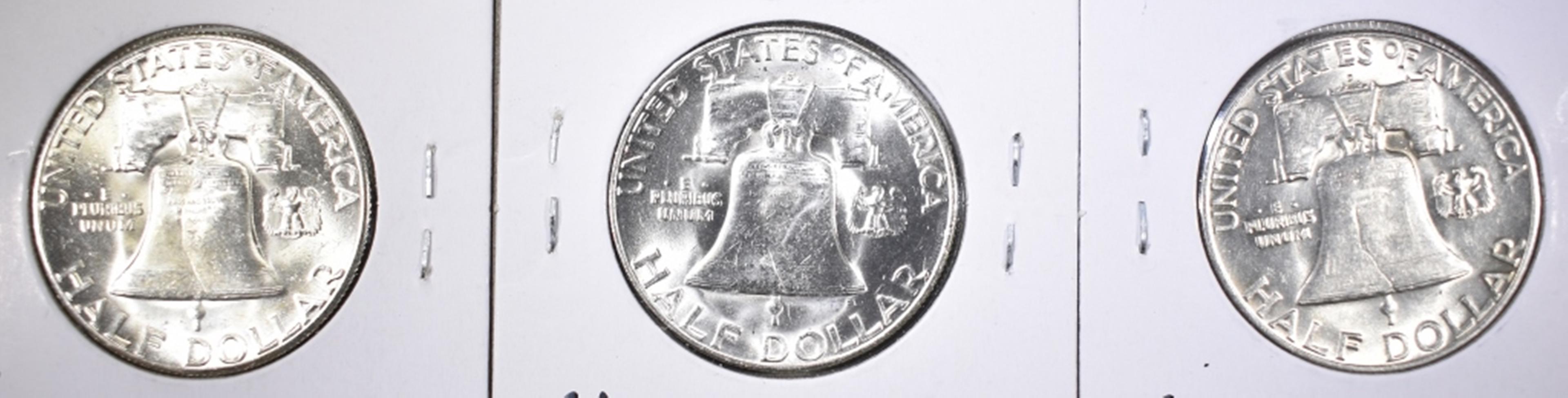 1951-D CH BU & 2-51-S GEM BU FRANKLIN HALF DOLLARS