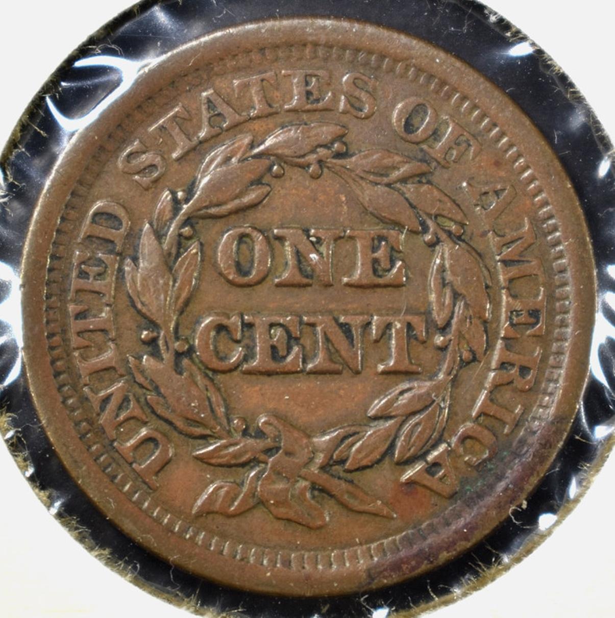 1852 LARGE CENT, XF