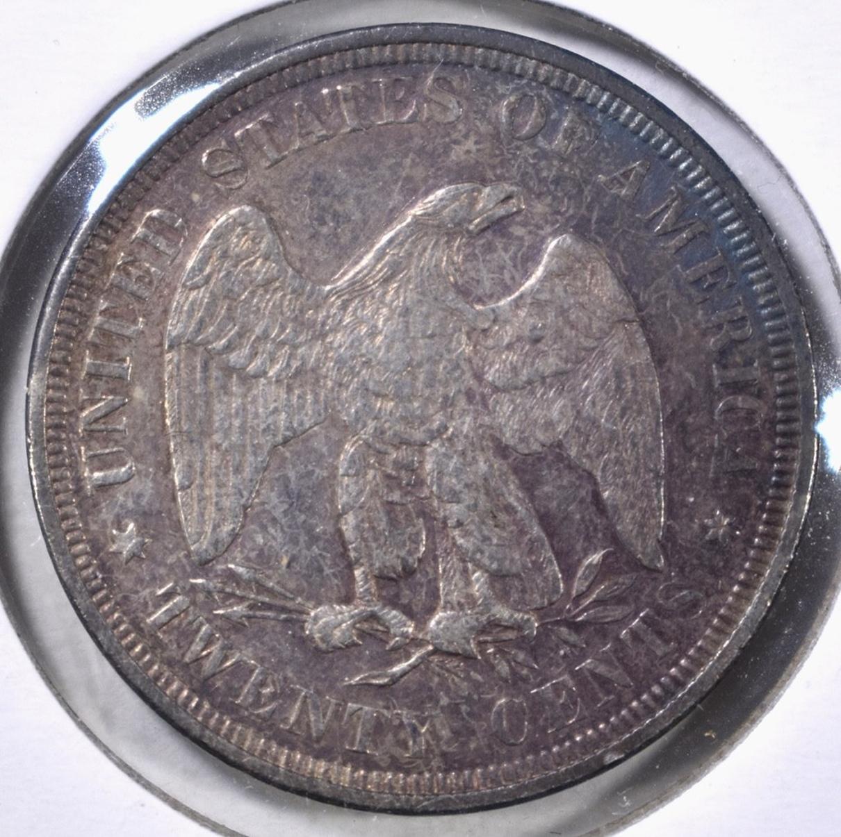 1875 20 CENT PIECE AU MARKS ON OBV