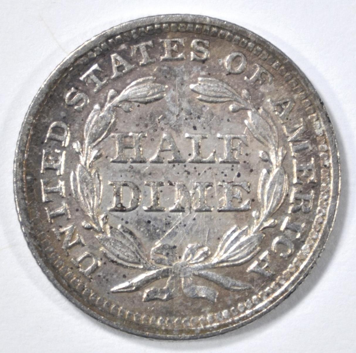 1856 SEATED LIBERTY HALF DIME XF