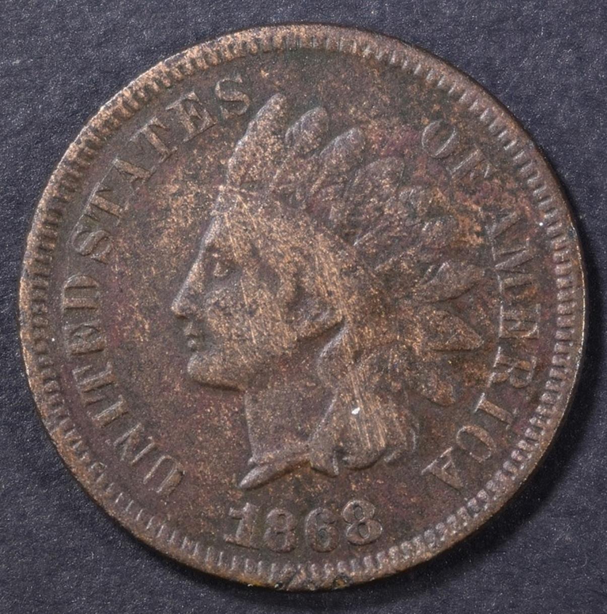 1868 INDIAN CENT FINE