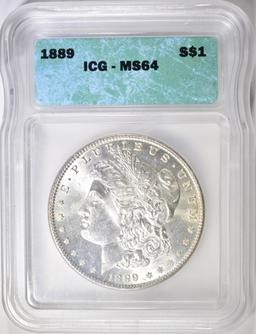 1889 MORGAN DOLLAR ICG MS64