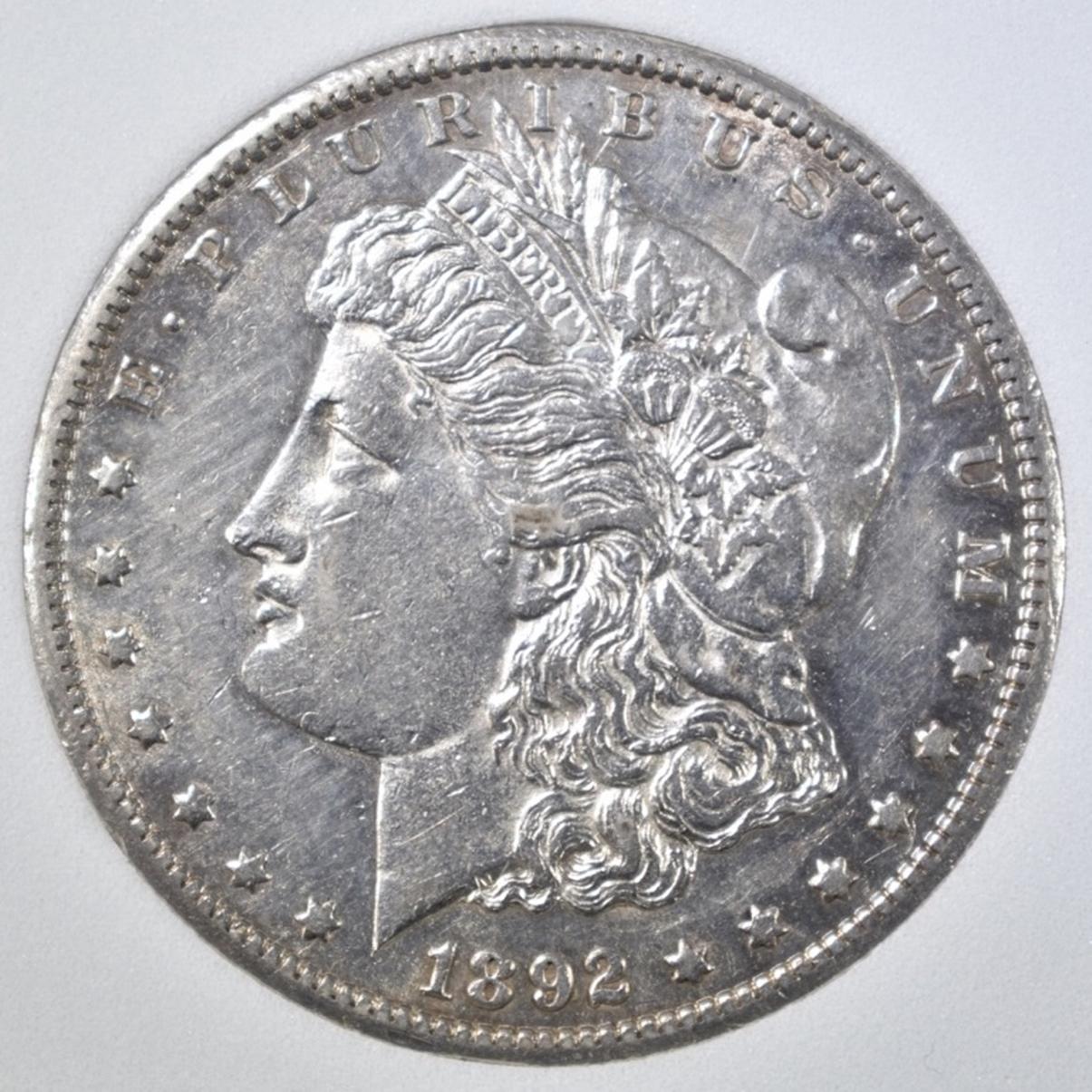 1892-CC MORGAN DOLLAR AGP AU BU