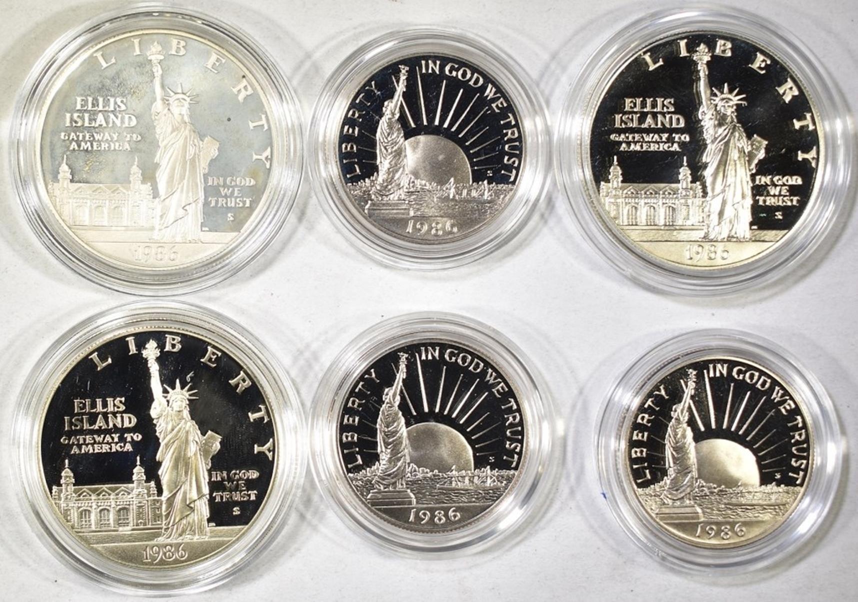 3-1986 STATUE OF LIBERTY 2-COIN COMMEM SETS