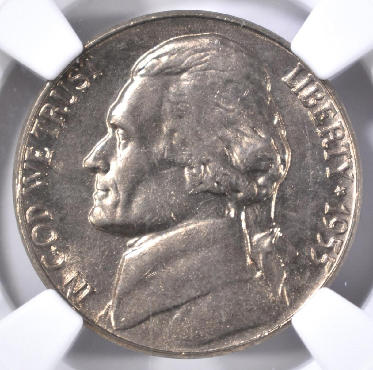 1955 JEFFERSON NICKEL NGC MS-66