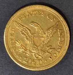 1848-C $2.5 GOLD LIBERTY  CH BU  OLD CLEANING