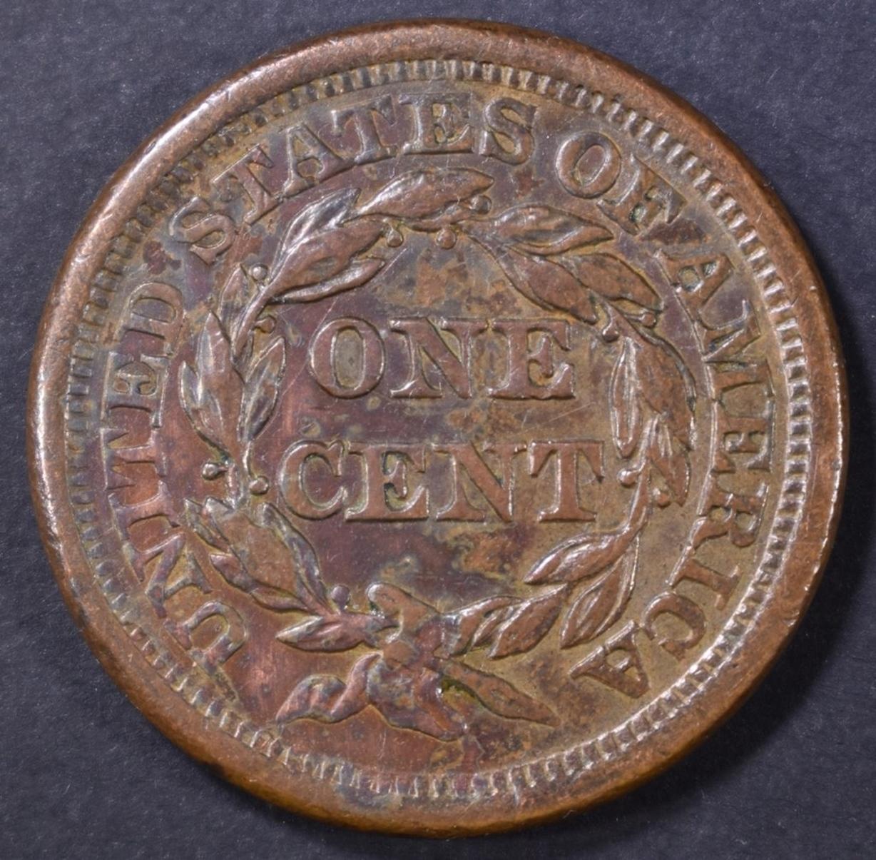 1856 SLANT 5 LARGE CENT AU