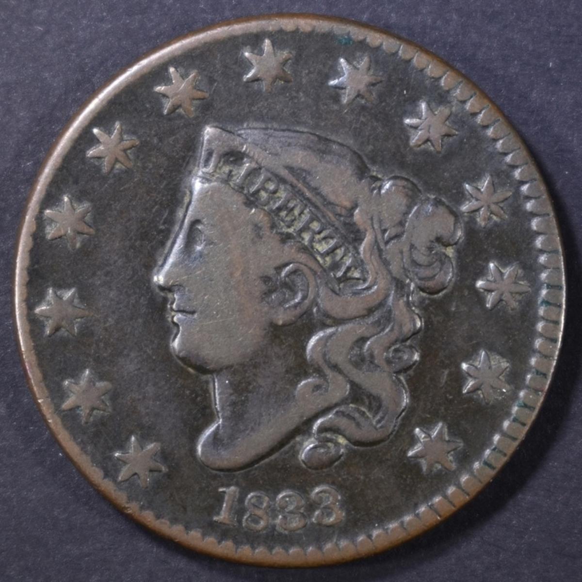 1833 LARGE CENT FINE