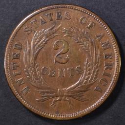 1864 LARGE MOTTO 2 CENT XF