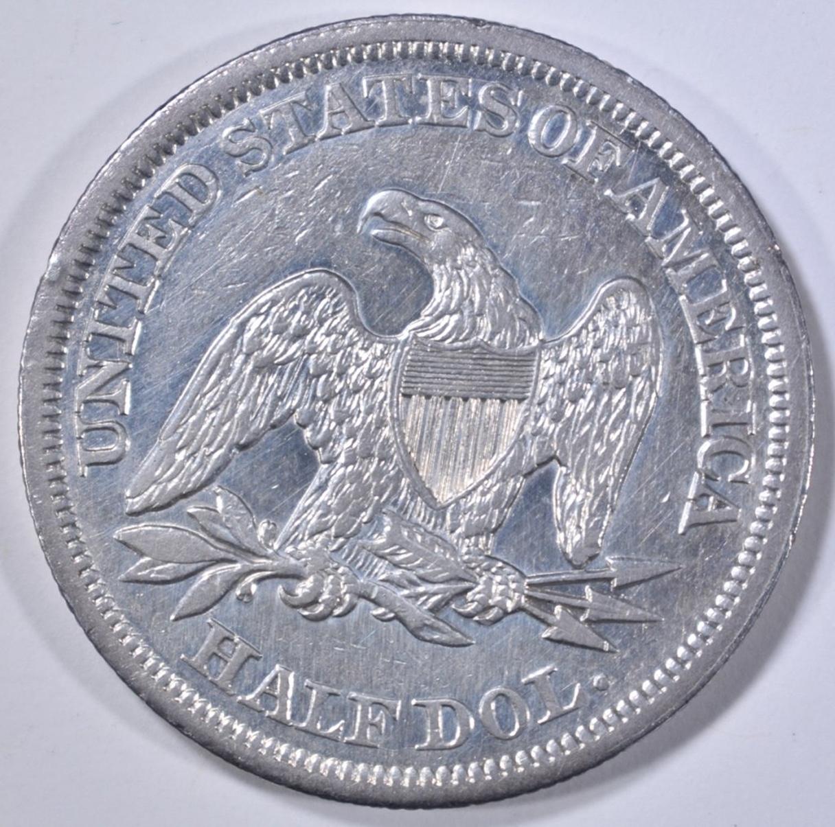 1842 SEATED LIBERTY HALF DOLLAR AU