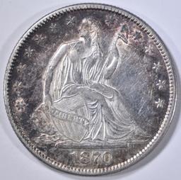 1870 SEATED LIBERTY HALF DOLLAR BU