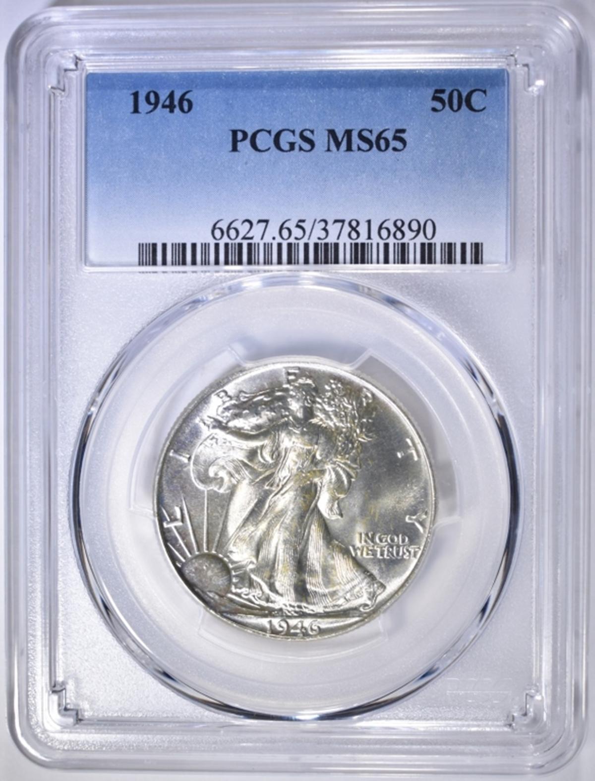 1946 WALKING LIBERTY HALF DOLLAR  PCGS MS-65