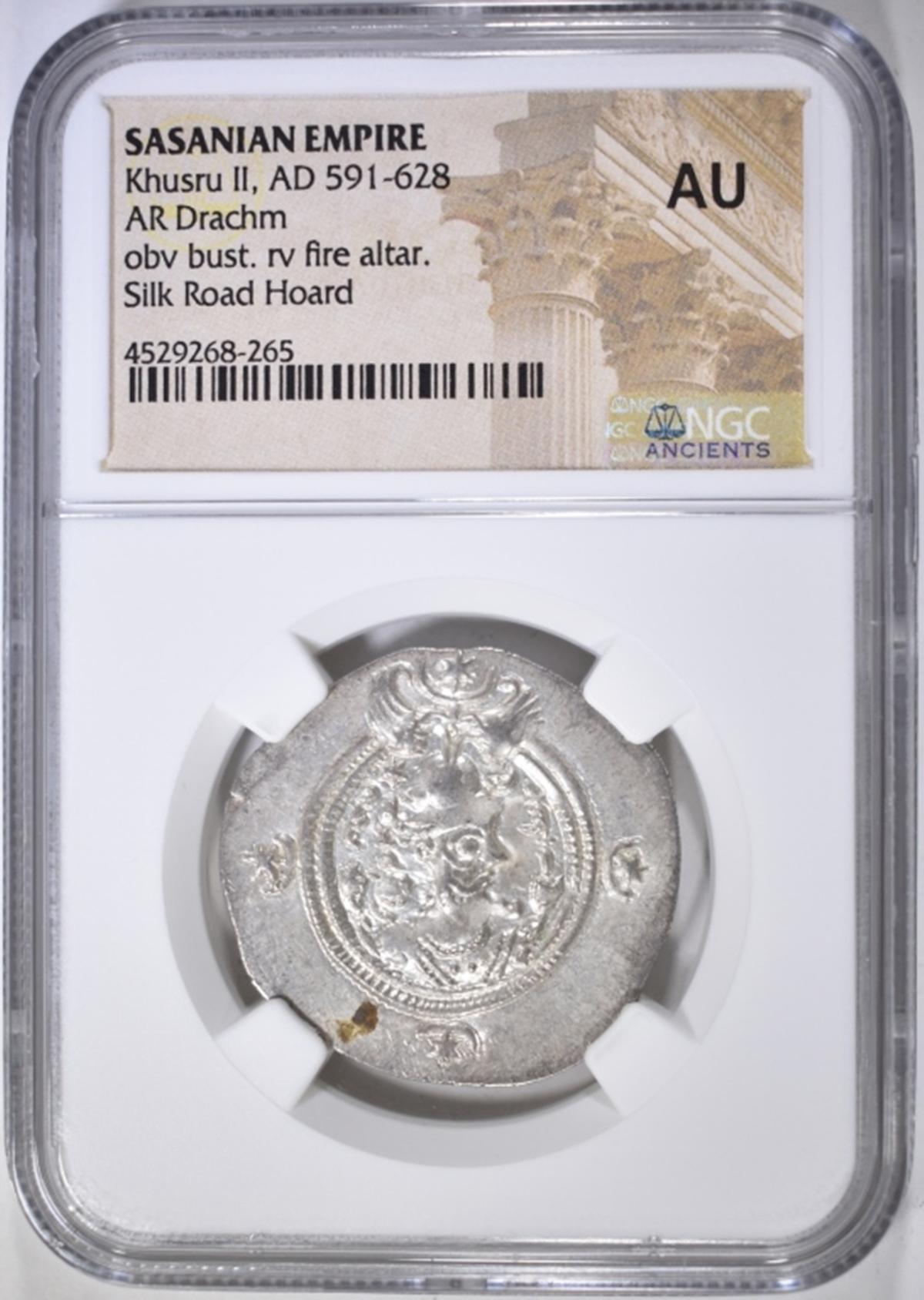 591-628 AD  DRACHM  SASANIAN EMPIRE