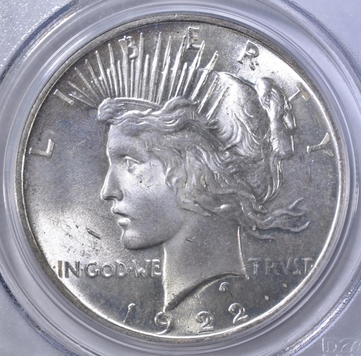 1922 PEACE DOLLAR  PCGS MS-65 OGH