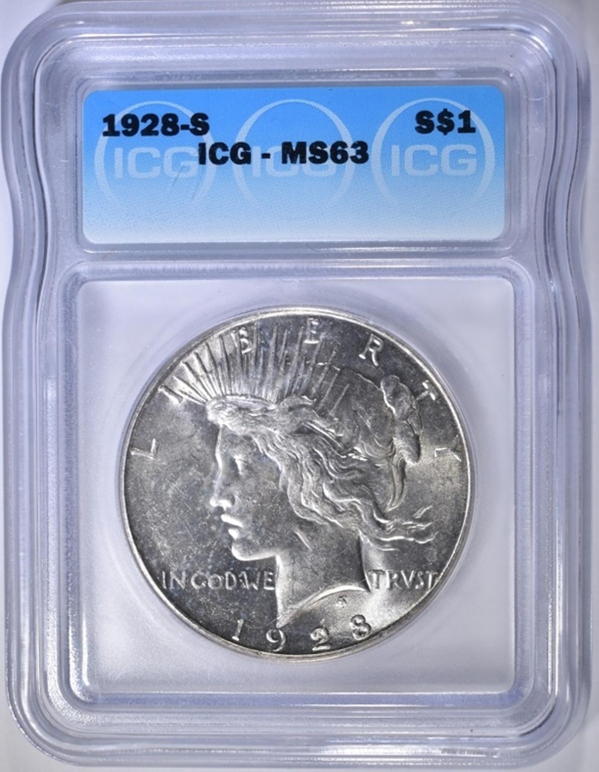 1928-S PEACE DOLLAR  ICG MS-63