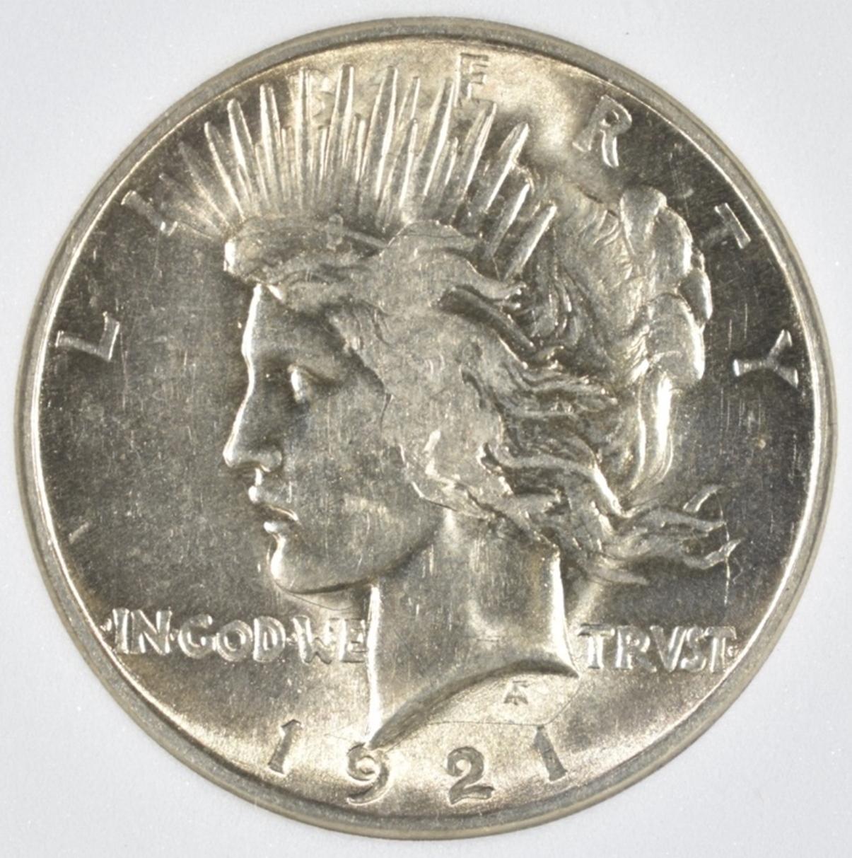 1921 PEACE DOLLAR, WHSG CH/GEM BU