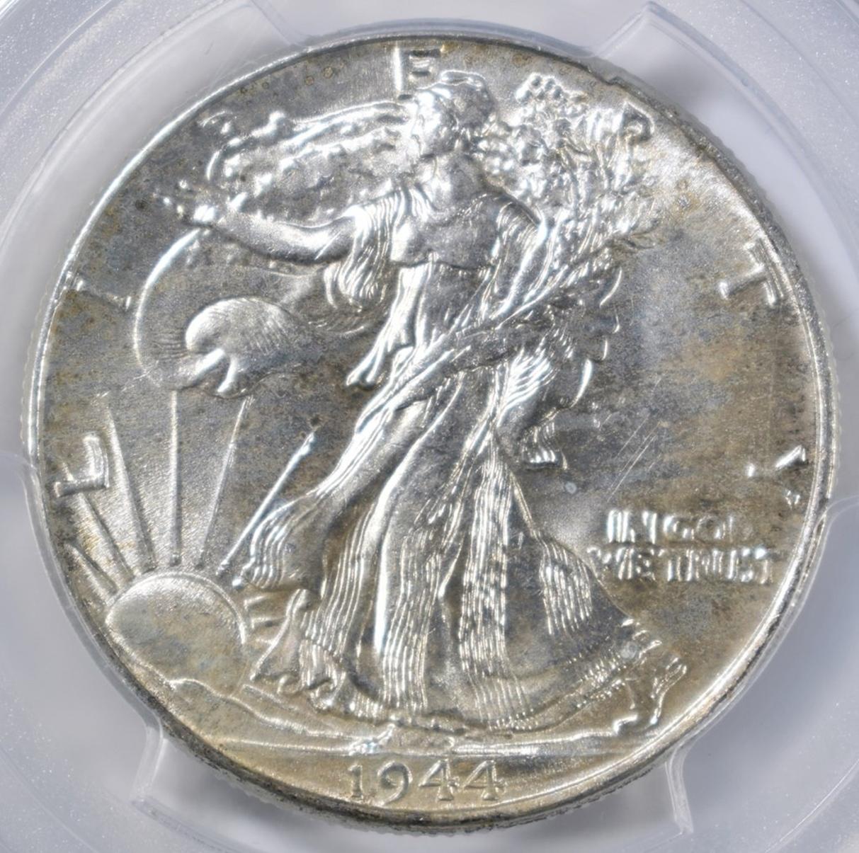 1944 WALKING LIBERTY HALF DOLLAR, PCGS MS-64