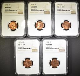 5 - 1975 LINCOLN CENT NGC MS66RD