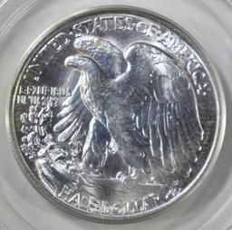 1945 WALKING LIBERTY HALF DOLLAR, PCGS MS-64 OGH