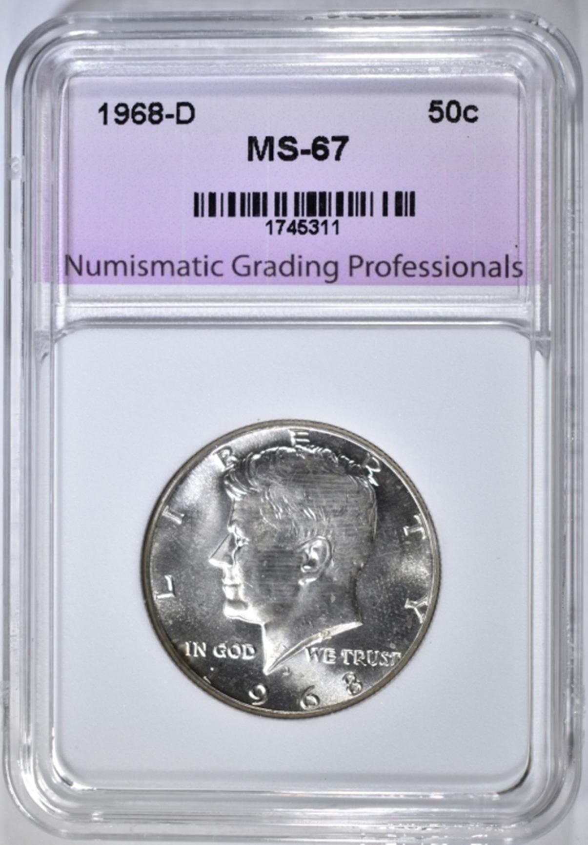 1968-D KENNEDY HALF NGP SUPERB GEM