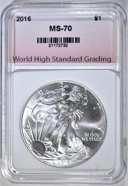 2016 AMERICAN SILVER EAGLE, WHSG PERFECT GEM BU