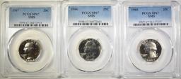 SMS QUARTER SET, ALL PCGS SP-67