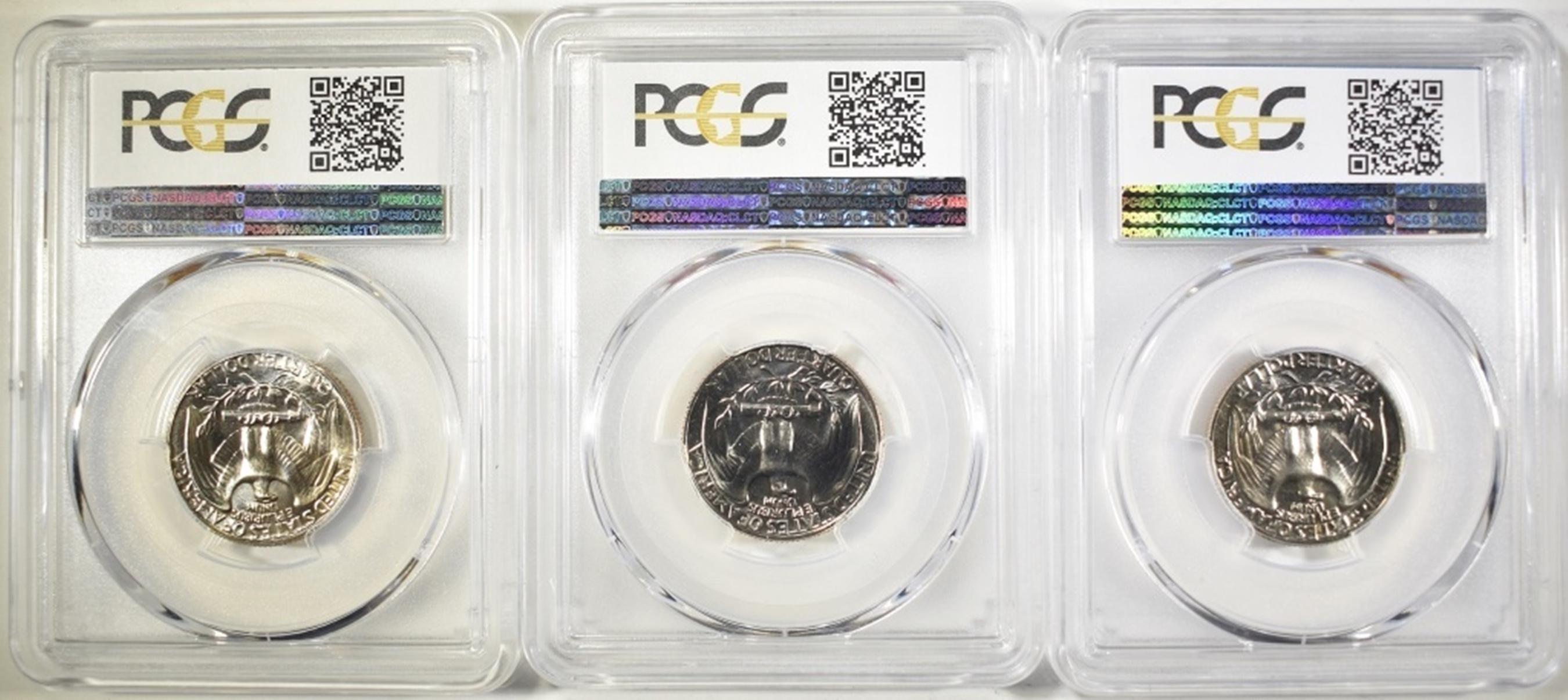 SMS QUARTER SET, ALL PCGS SP-67