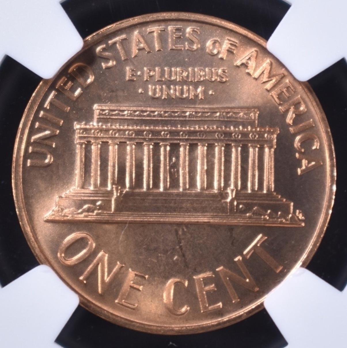 1966 SMS LINCOLN CENT, NGC MS-68 RED