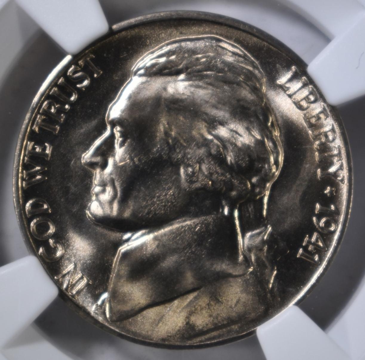 1941-D JEFFERSON NICKEL, NGC MS-67 5FS