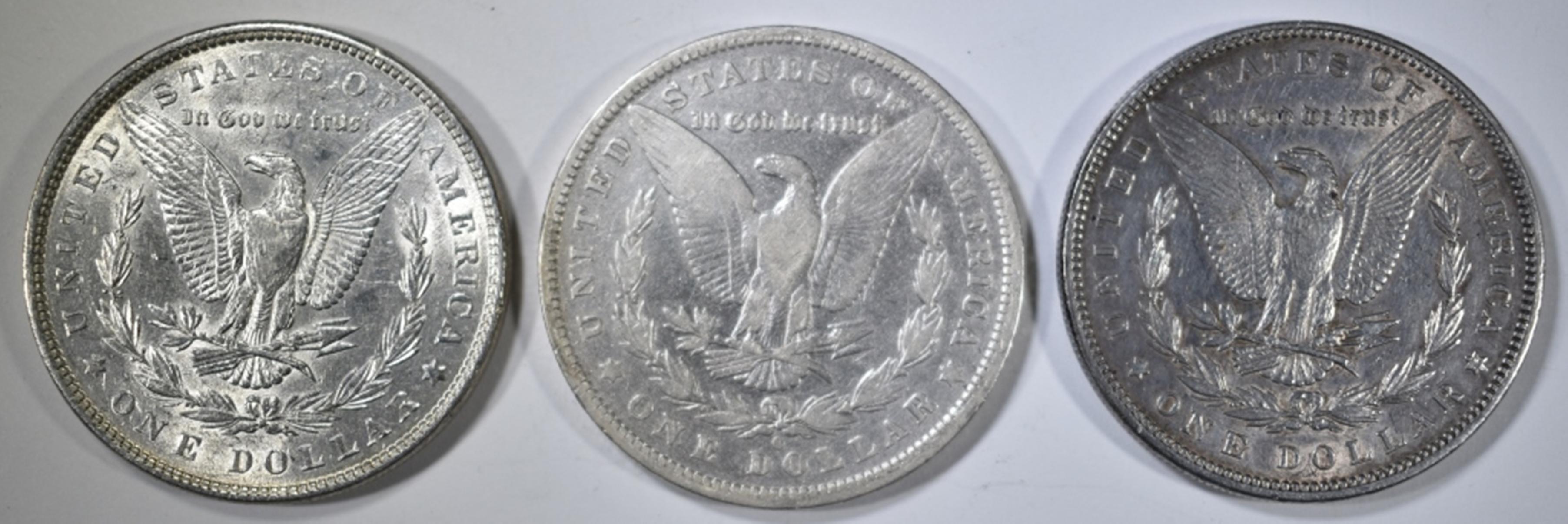 1881-O F, 82 AU/BU, 83 AU MORGAN DOLLARS