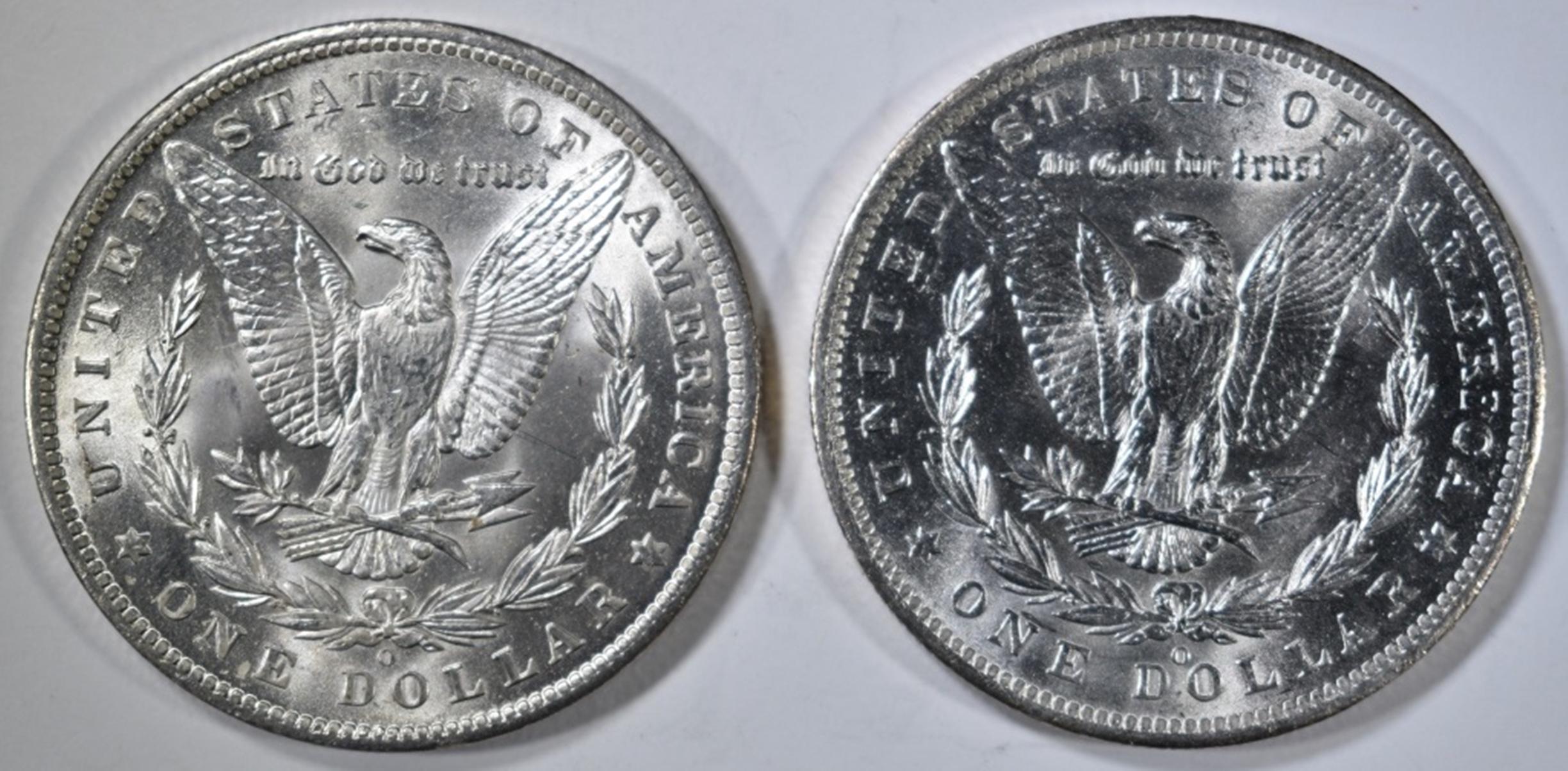 1884-O & 85-O MORGAN DOLLARS CH BU