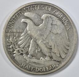 1938-D WALKING LIBERTY HALF DOLLAR, FINE