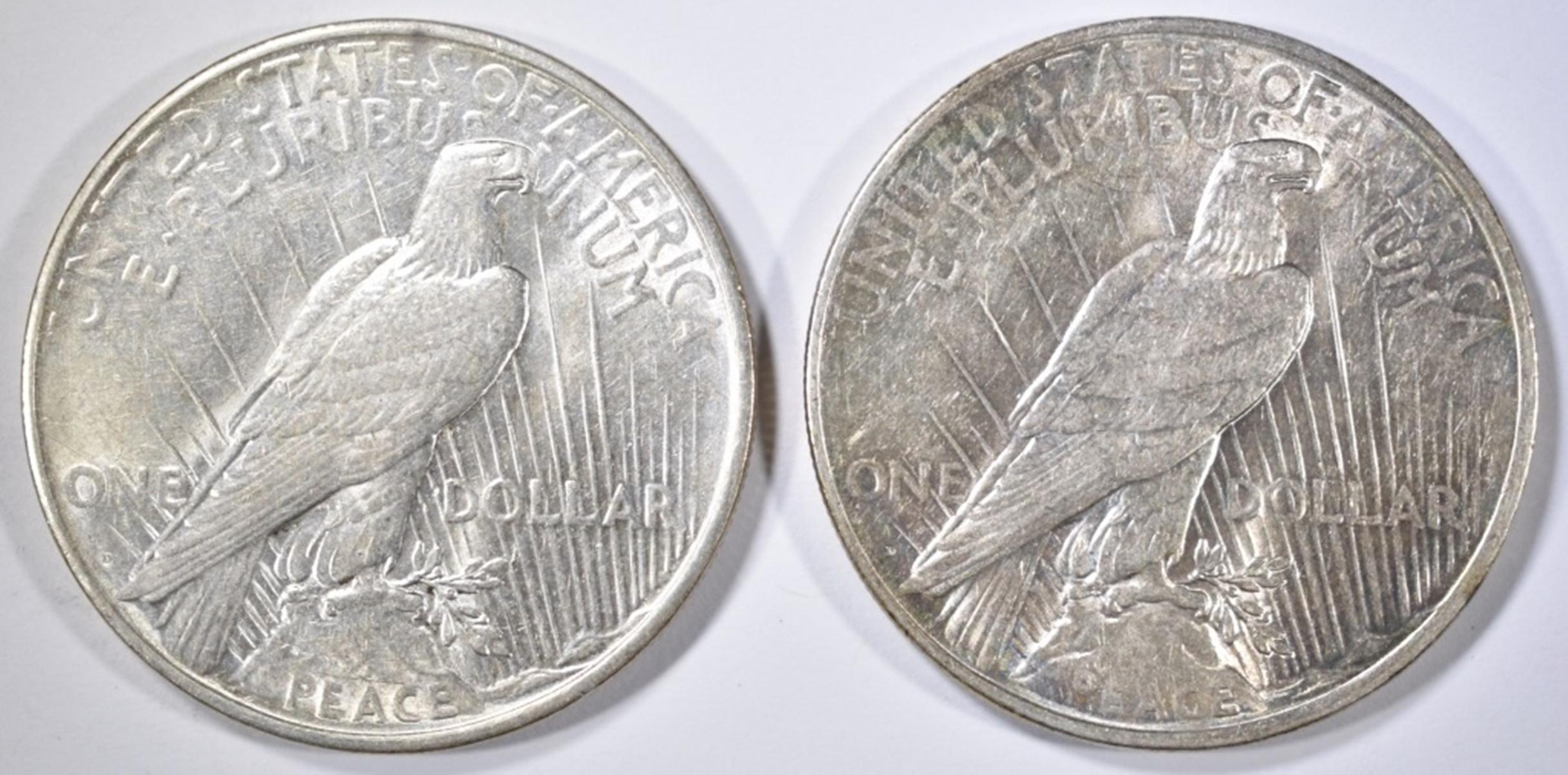 (2) 1926-D PEACE DOLLARS AU