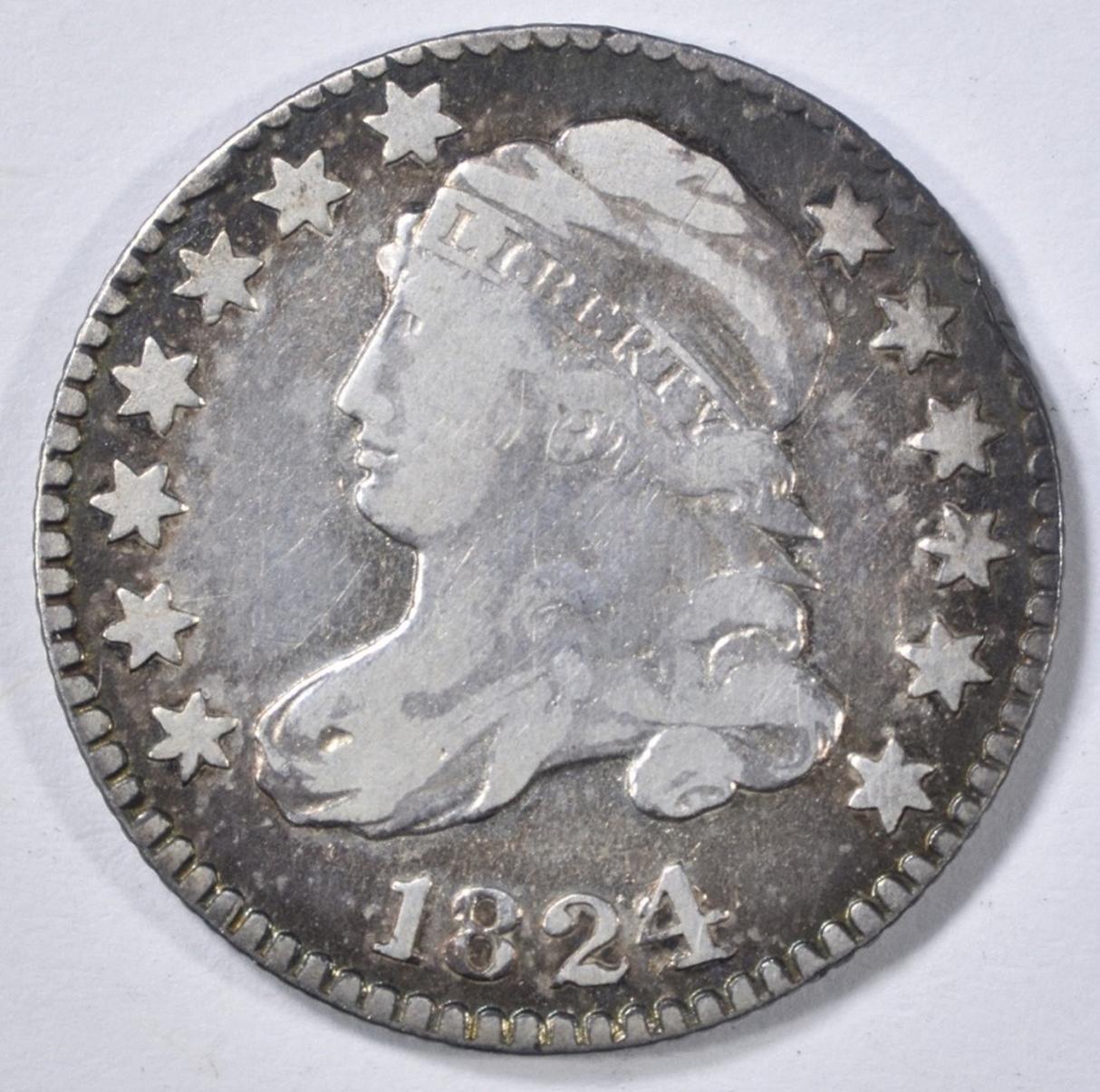 1824/2 BUST DIME VG/F