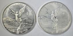 2004 & BU 2018 MEXICO 1oz SILVER LIBERTADS