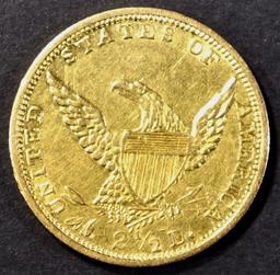 1839-O $2.5 CLASSIC HEAD GOLD AU/BU OLD CLEANING