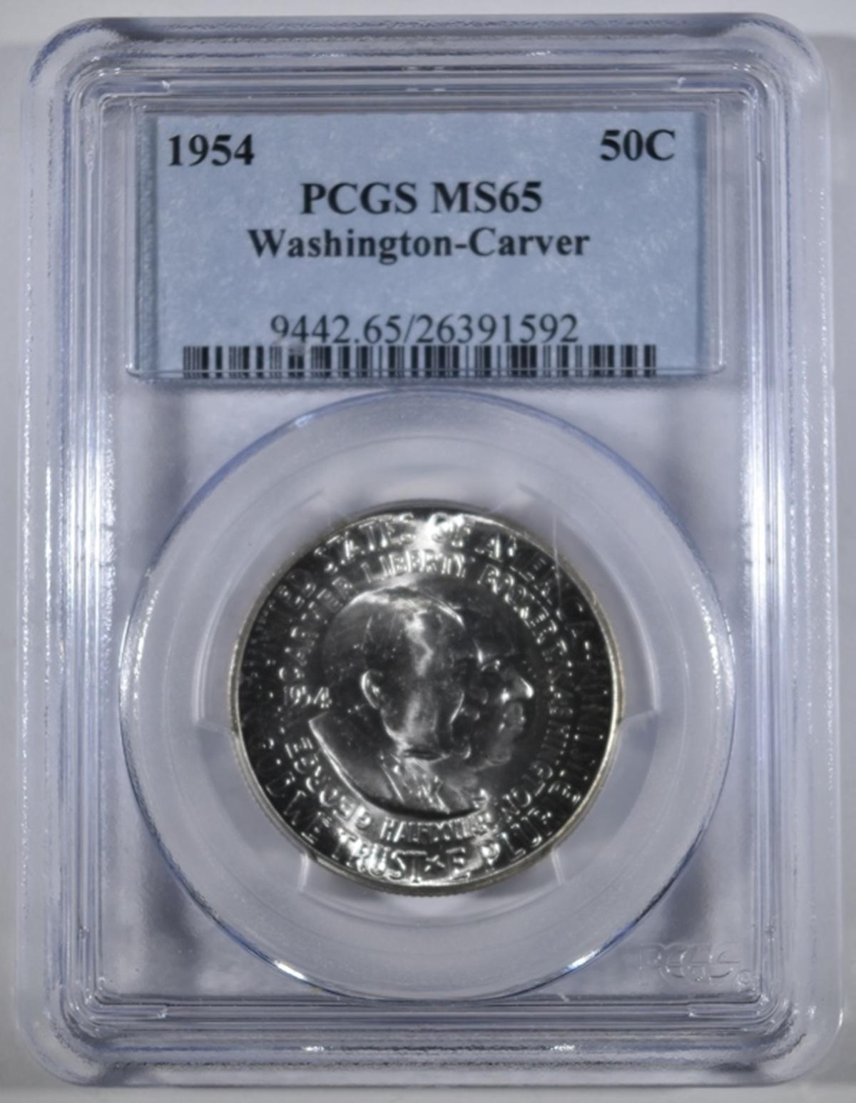 1954 WASHINGTON-CARVER HALF DOLLAR PCGS MS-65