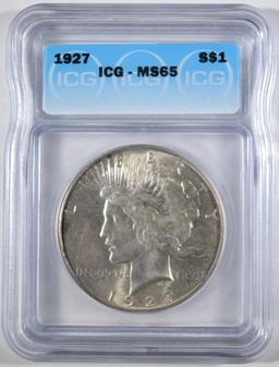 1927 PEACE DOLLAR  ICG MS-65