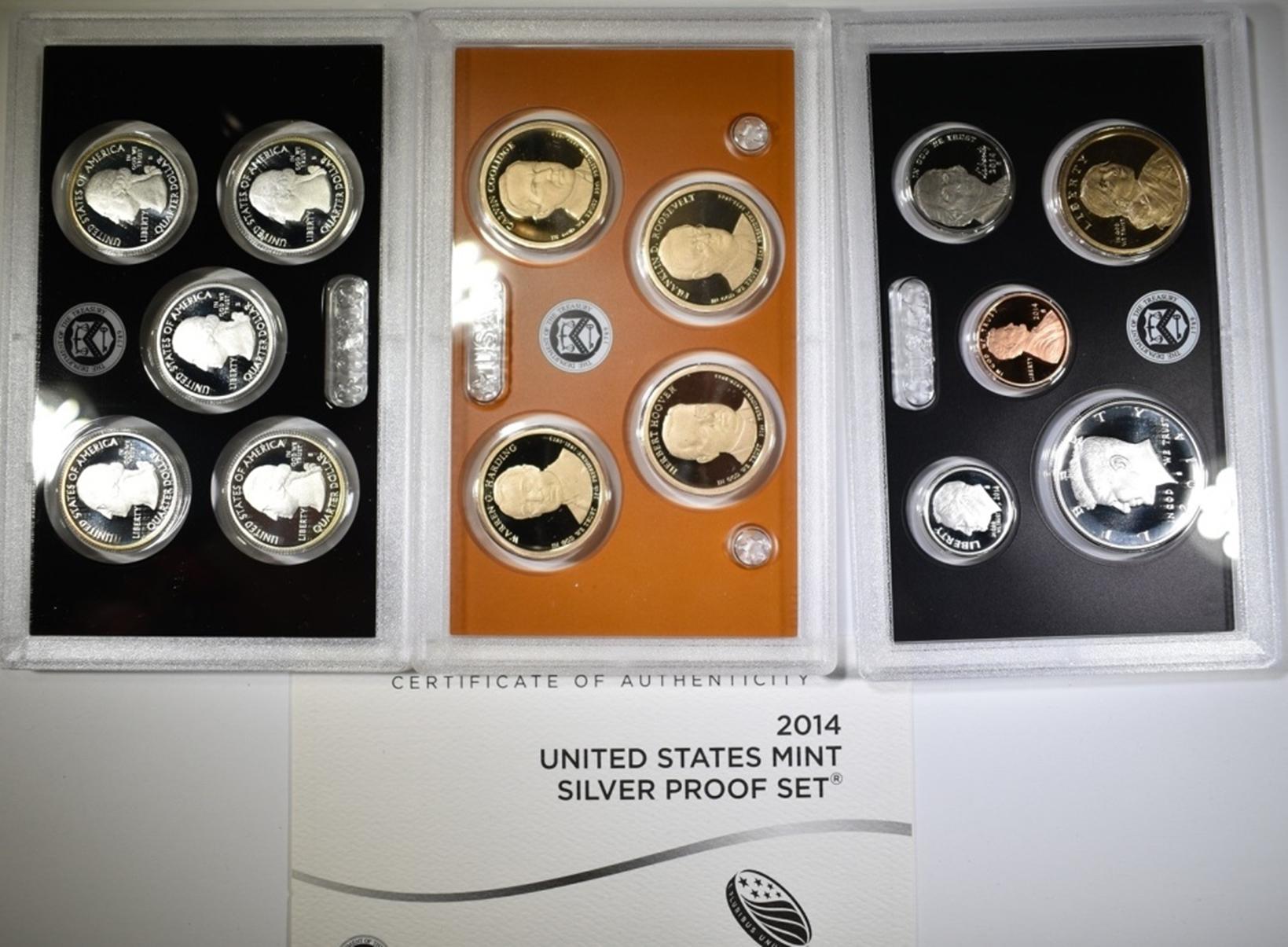 2013 & 2014 U.S. MINT SILVER PROOF SETS