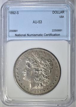 1892-S MORGAN DOLLAR NNC AU