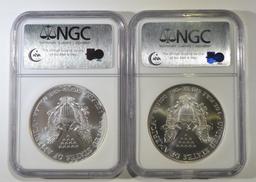 1997 & 99 SILVER EAGLES NGC MS-69