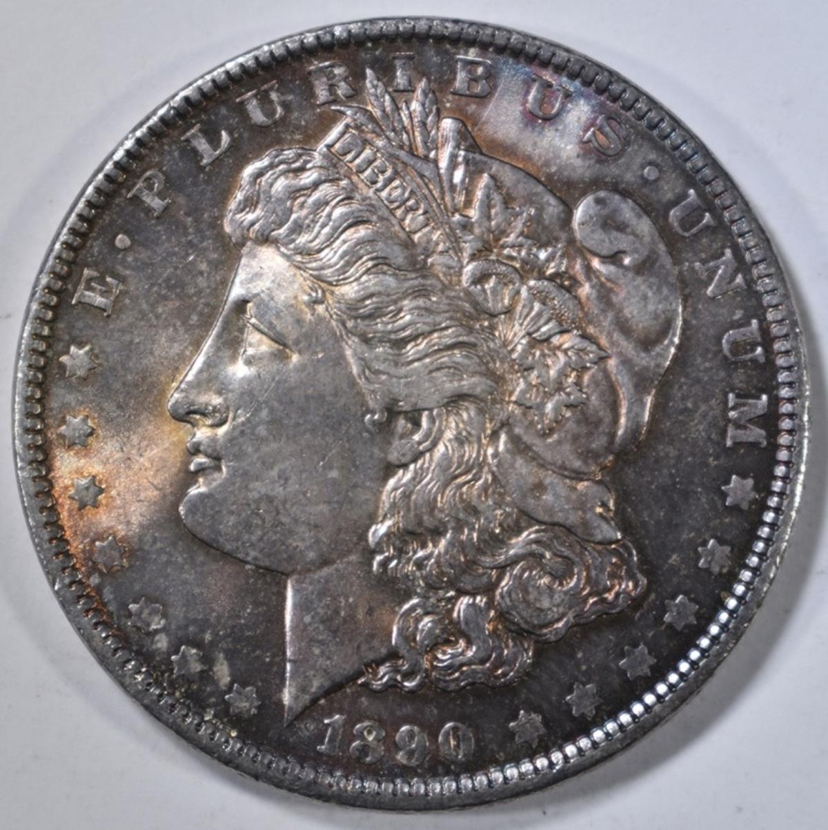 1890 MORGAN DOLLAR CH BU COLOR