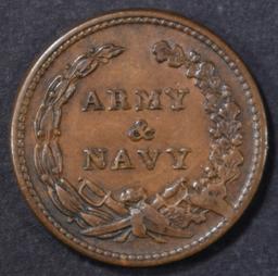 1863 ARMY NAVY CIVIL WAR TOKEN