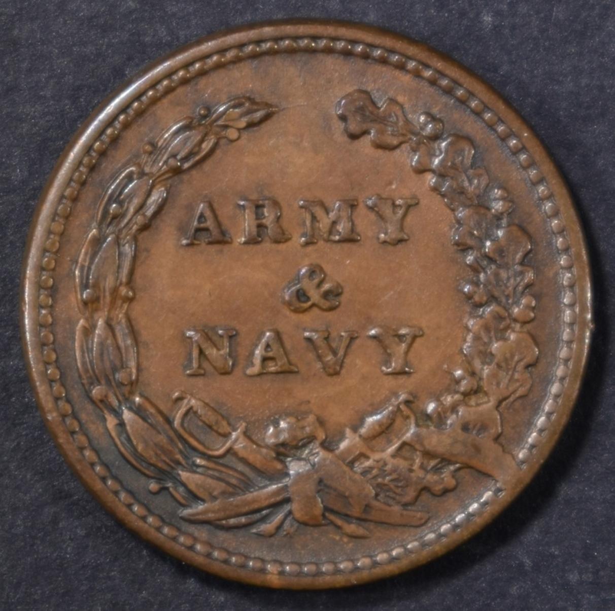 1863 ARMY NAVY CIVIL WAR TOKEN