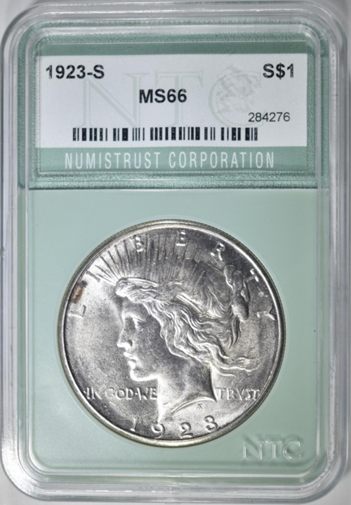 1923-S PEACE DOLLAR  NTC SUPERB GEM