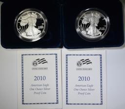 2 2010 AMERICAN SILVER EAGLE PROOFS