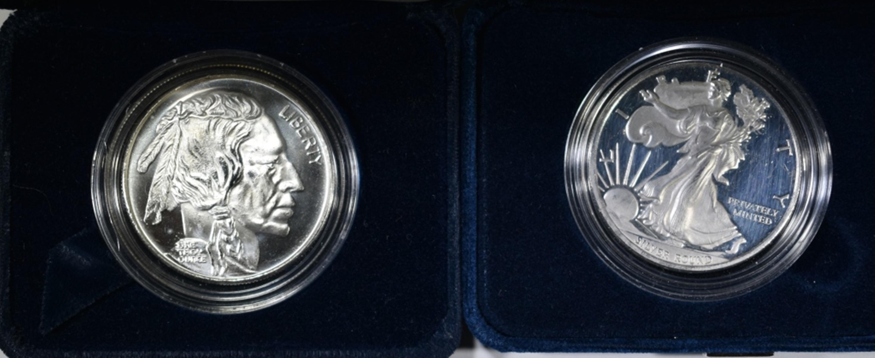 2 ONE TROY OUNCE SILVER ROUNDS