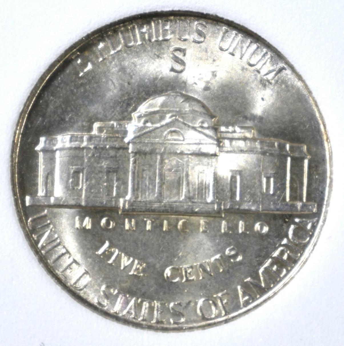 1942-S JEFFERSON NICKEL, APCG SUPERB GEM BU